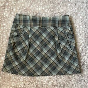 Plaid mini skirt with pockets